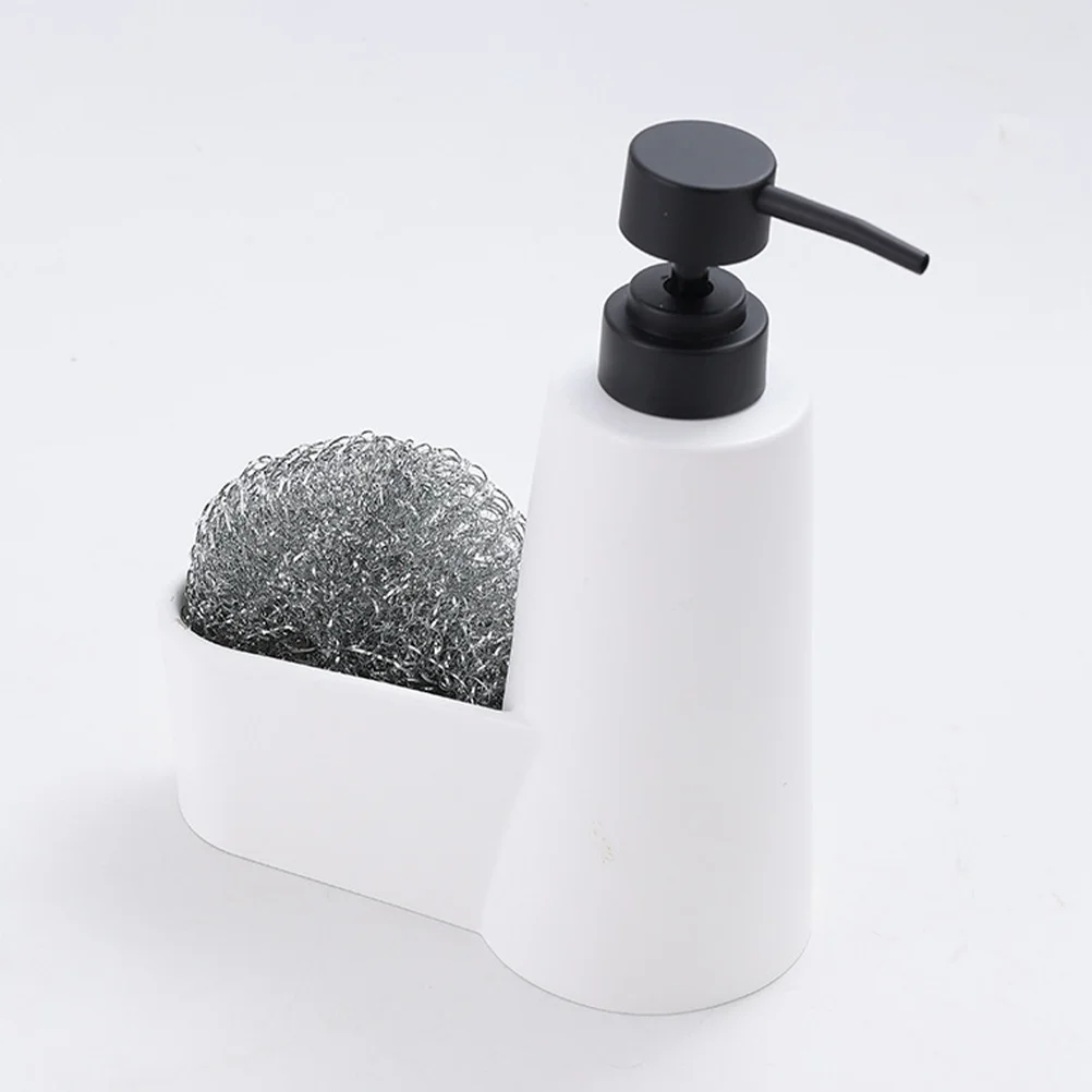 

Kitchen Soap Dispenser Sponge Holder Refillable Container with Compartments for Dish Soap Sponge Storage Sink