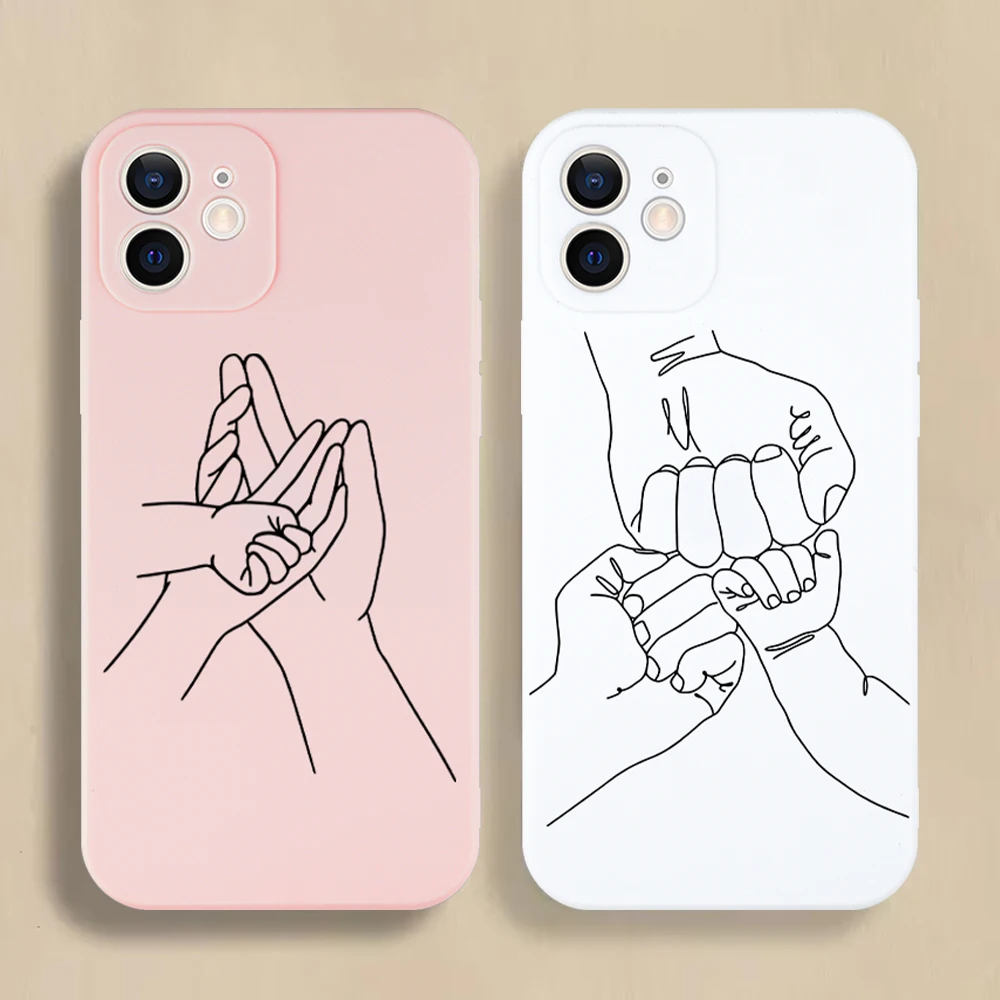 Lustige Linie Faust Palm Telefon Fall Für iPhone 16 15 14 13 12 11 Pro Max Mini X XS XR SE 7 8 Plus Stoßfest Nicht-Slip Abdeckung Shell