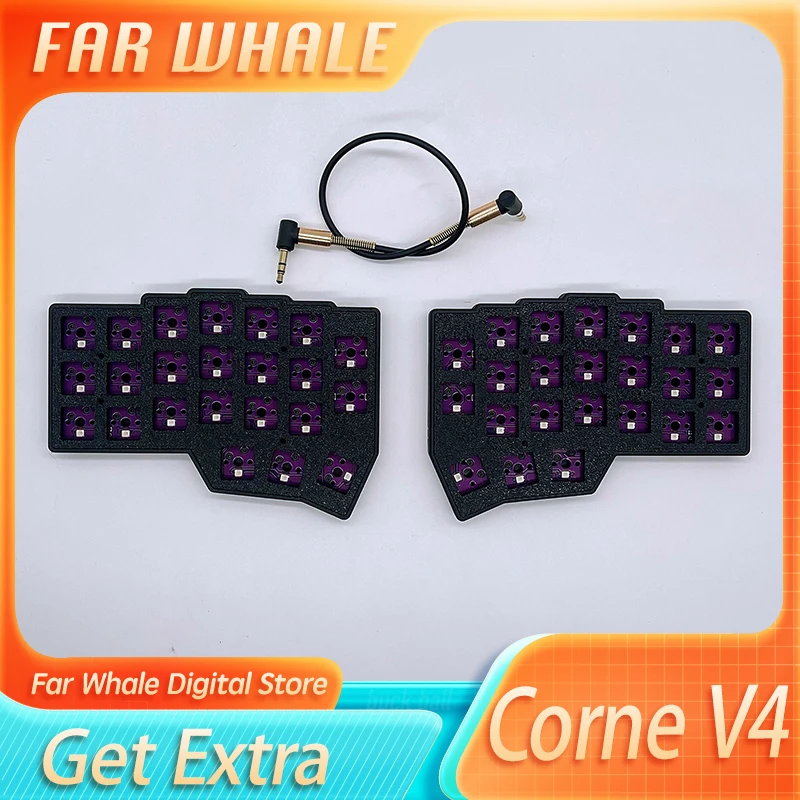 Corne V4 Split Keyboard Kit Support Wired Custom Hot Swap Rgb Ergonomic Gaming Left And Right Handed Mechanical Keyboards Kits