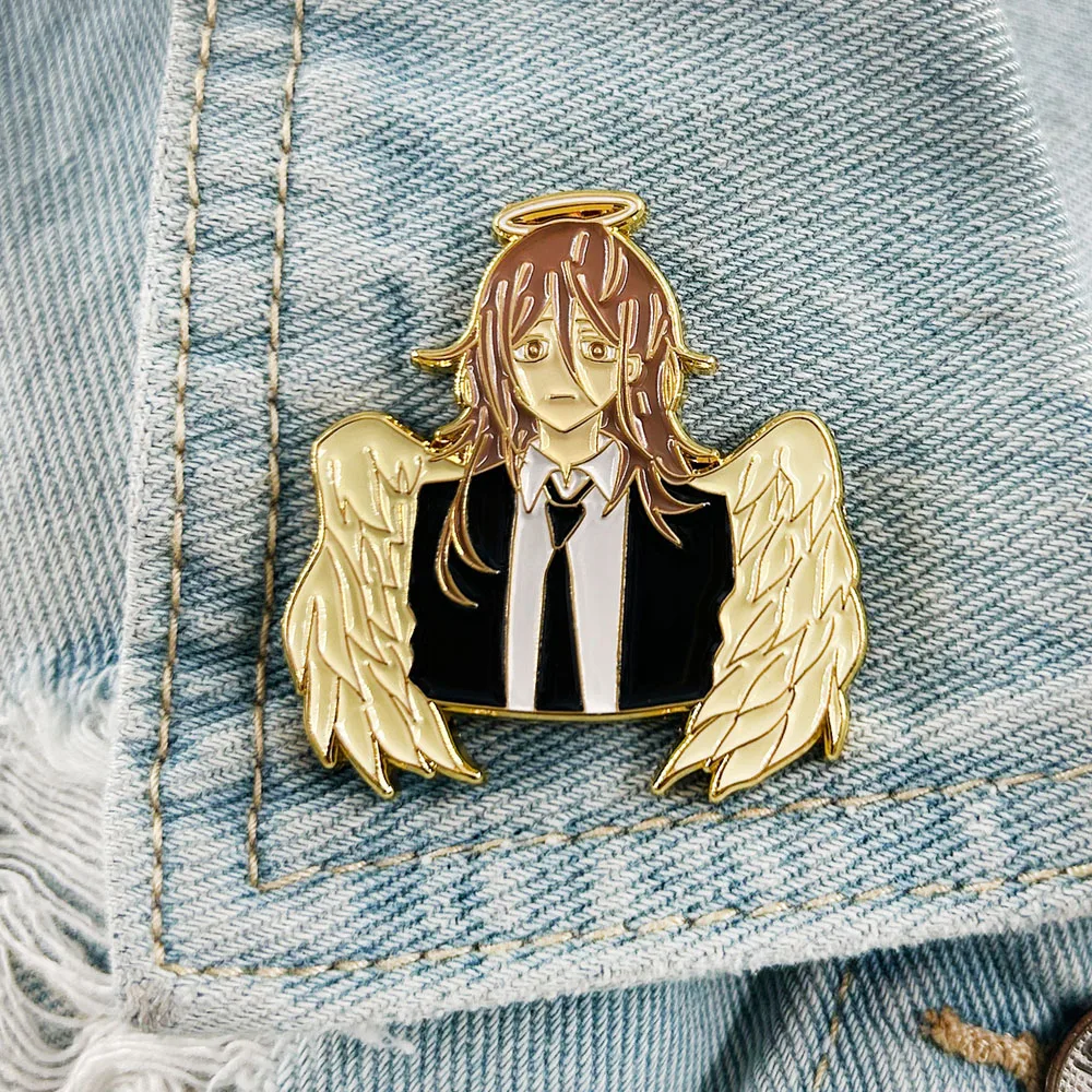 Chainsaaw Man Angel Devil Lapel Pin Anime Peripheral Kawaii Angel Badge Twodimensions Gift Accessories