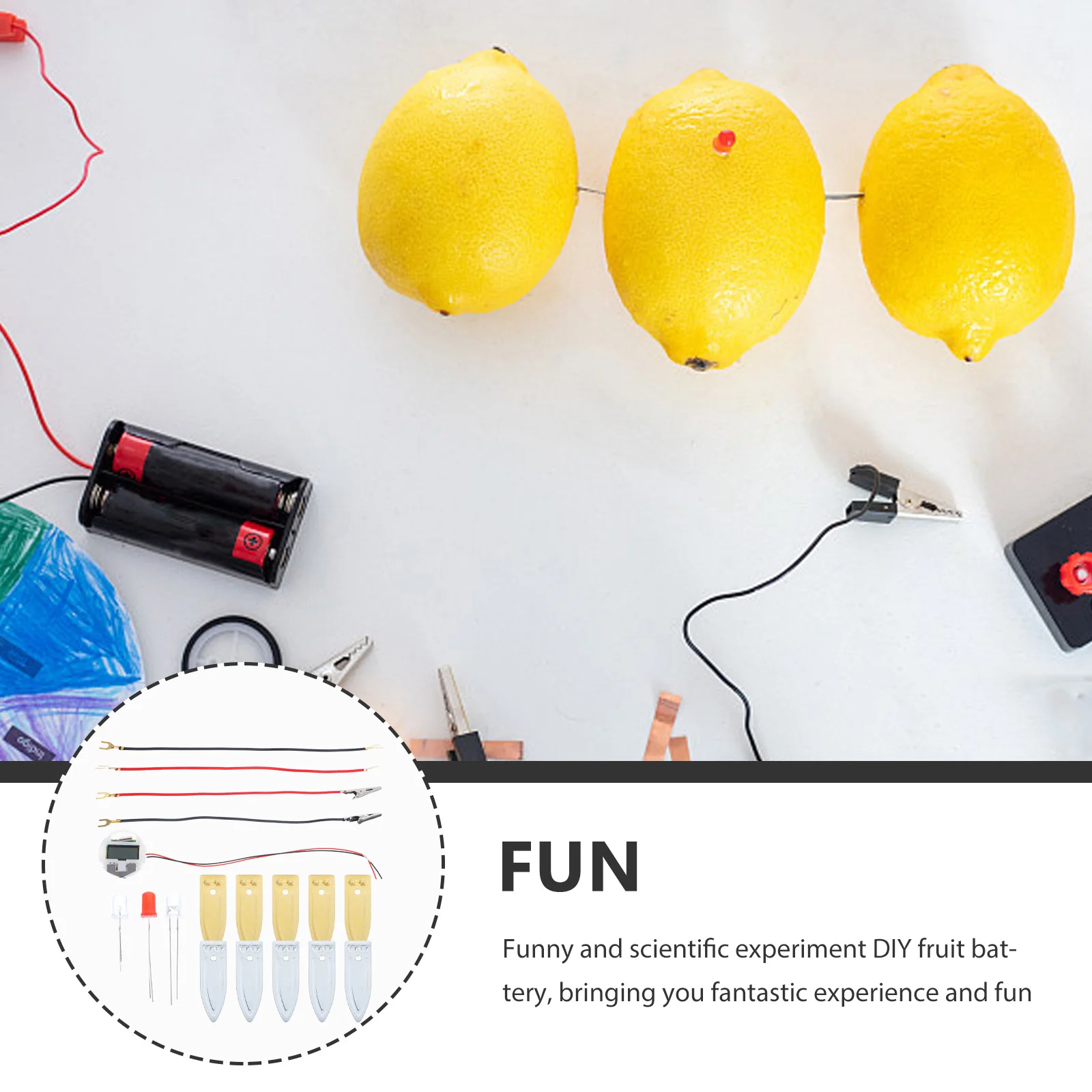 Fruit Power Generation Experiment Principle of Supply Prop Clock Kits Sensory Toy Metal Students Science