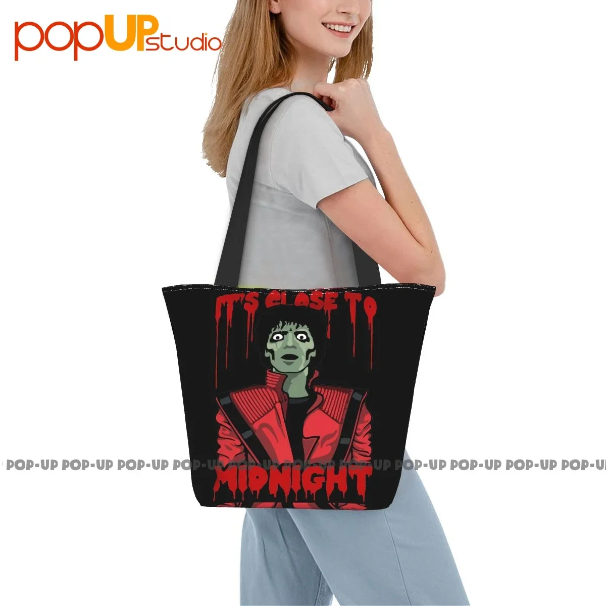 Zombie Michael Thriller Mj Michael Jackson Retro Handbags Polyester Shopping Bag Storage Handbag