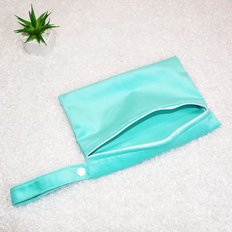 Bolsa de pañales con estampado para bebé, bolso de mano impermeable con cremallera para pañales húmedos, bolsa de almacenamiento para cochecito, de