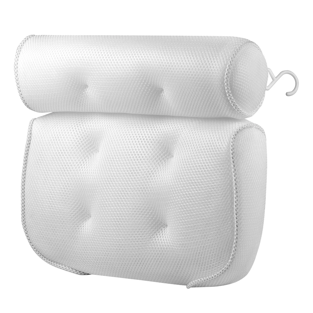 Bath Pillow for Tub Neck and Back Support 3D Air Mesh Spa Bathtub Pillows with Suction Cup