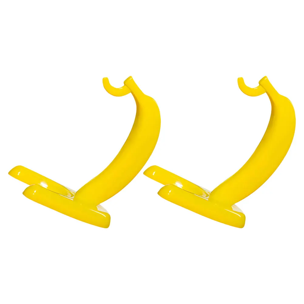

2Pcs Banana Hook Under Cabinet Bright Yellow Detachable Fruit Hanger Freshness Keeper Kitchen Storage ganizer Banana Hanging