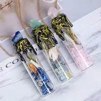 1pcs Natural Crystal Gemstone Wishing Bottle Energy Container Stone Crafts Home Decoration Halloween Christmas Gift 스모키쿼츠