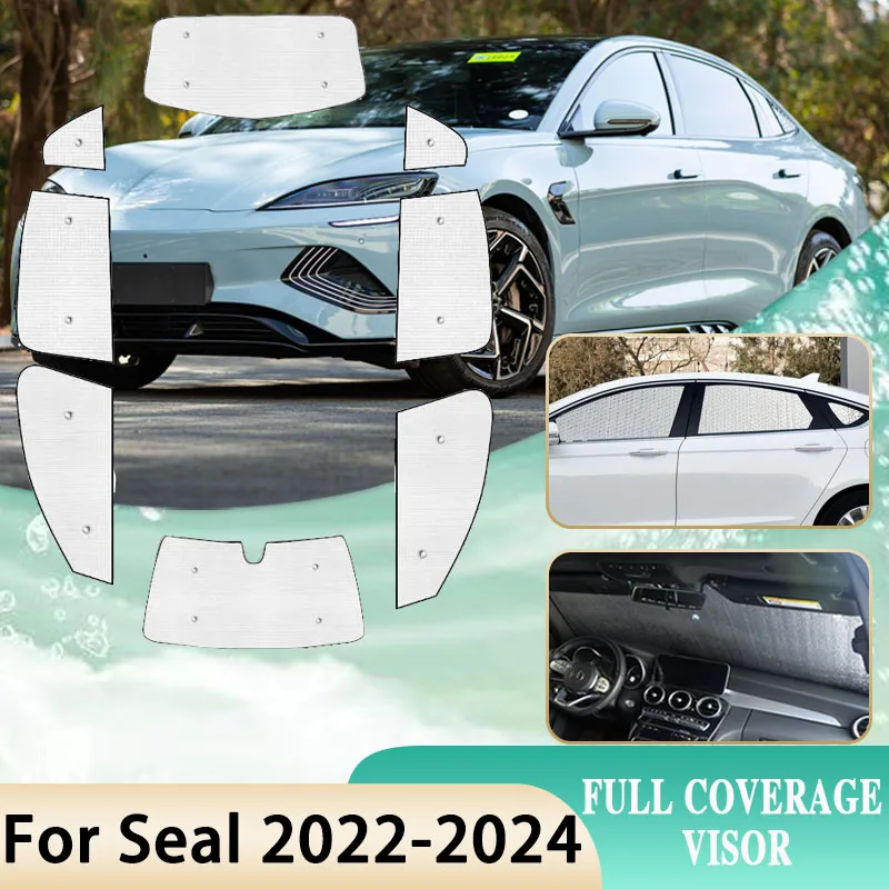 

Car Sun Visor Cover For BYD Seal Atto 4 2022 2023 2024 Accessories Auto Anti-UV Sunscreen Window Sunshade Cover Car Accessories