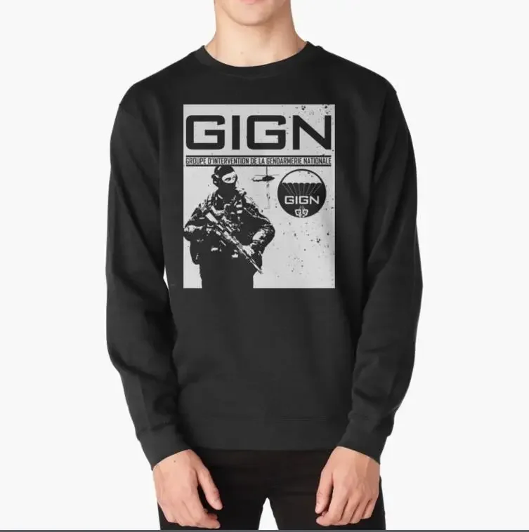 GIGN Lực Lượng Tinh Nhuệ Quốc Gia Hiến Binh Can Thiệp Nhóm Nam Áo Thun Cổ Áo Hoodie Thu Đông Áo Quần Tây