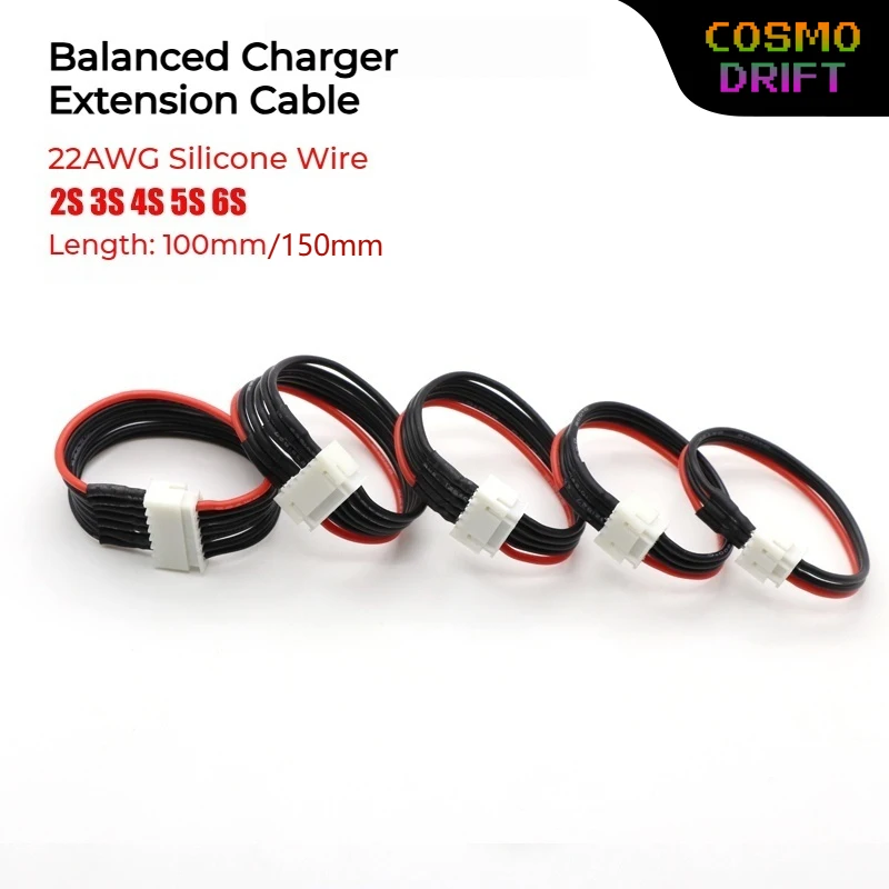 2S 3S 4S 5S 6S JST-XH Plug Adapter Wire LiPo Balance Charging Extension Cable for RC Model Drone Battery Charger Connection