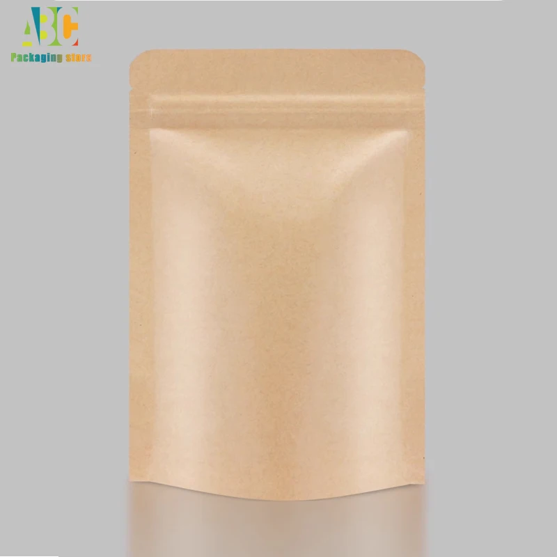 Customized Kraft Paper Bag of Thick Craft, Zip Lock, Self Suppoting Brown Bags, Food, Coffee, Cookie, Gift Packaging