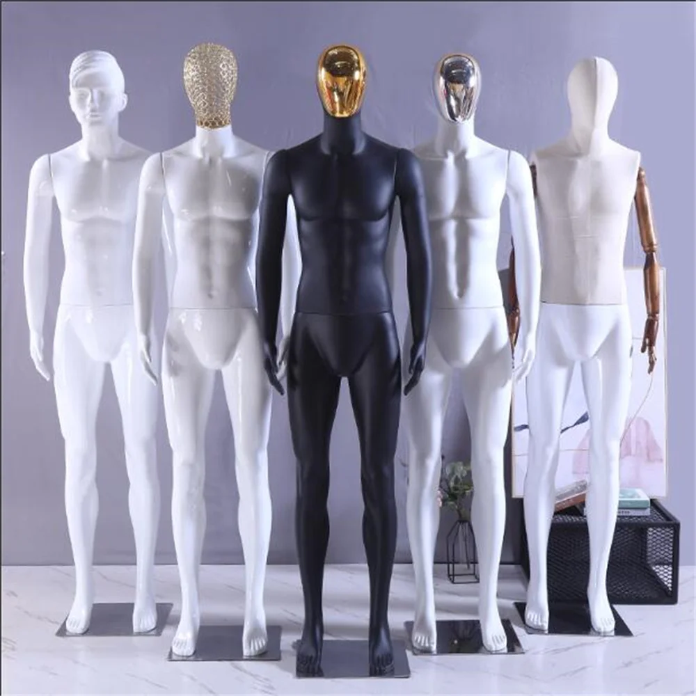 Full ABS Plastic Male Mannequin for Body Model, Display Stand, Wedding Dress, Clothing Store, Iron Base, Dummy Platform, D144