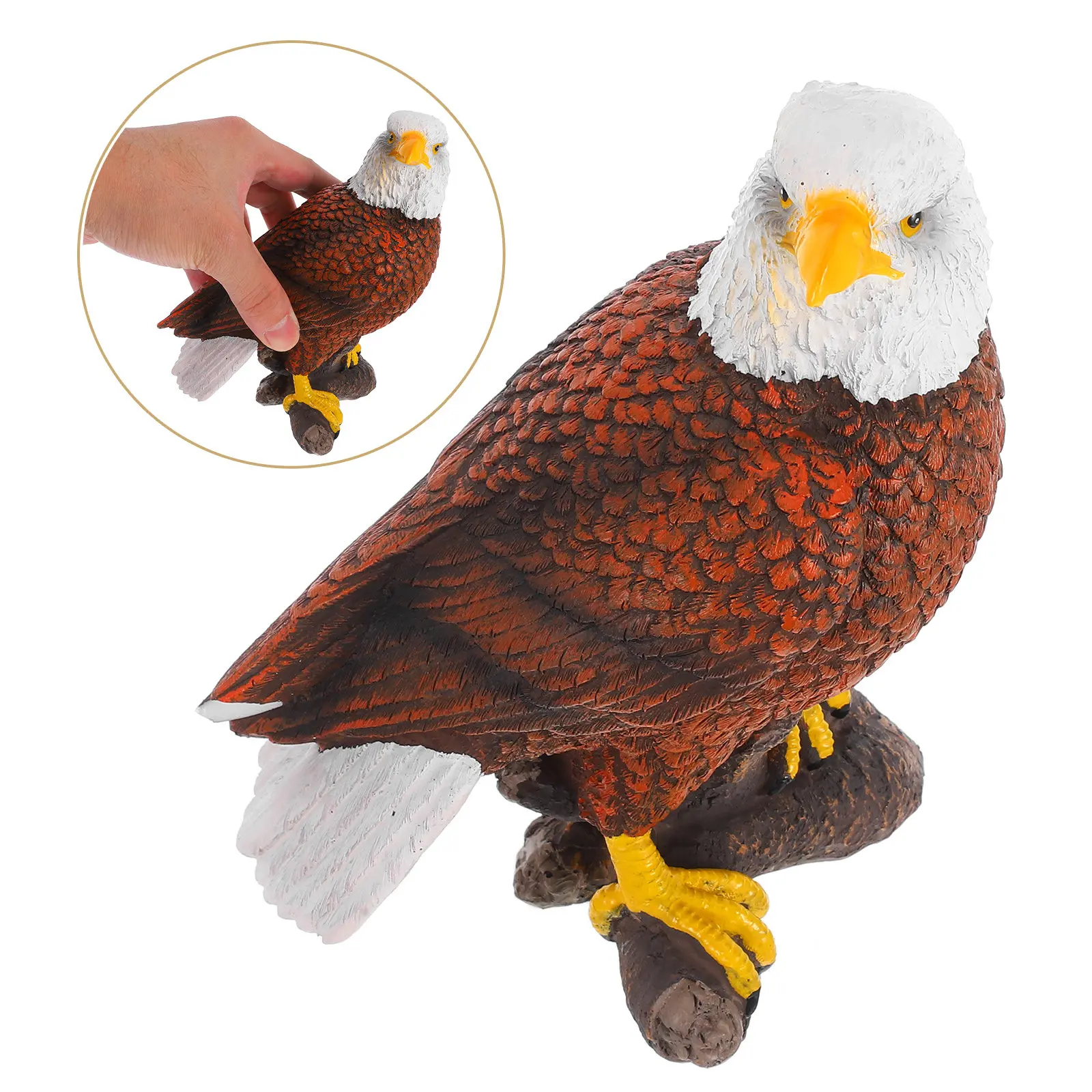 

Resin Retro Style Eagle Garden Statue Small Decorative Outdoor Sculpture Lawn Ornament for Patio Yard Garden Decor