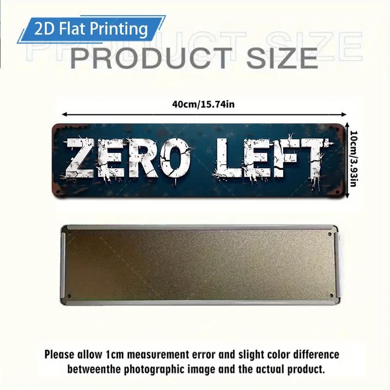 [2D FLAT] قطعة واحدة من اللافتة المعدنية، لافتة معدنية يسرى صفرية ريفية مقاس 4 × 16 بوصة لتزيين باب الحديقة