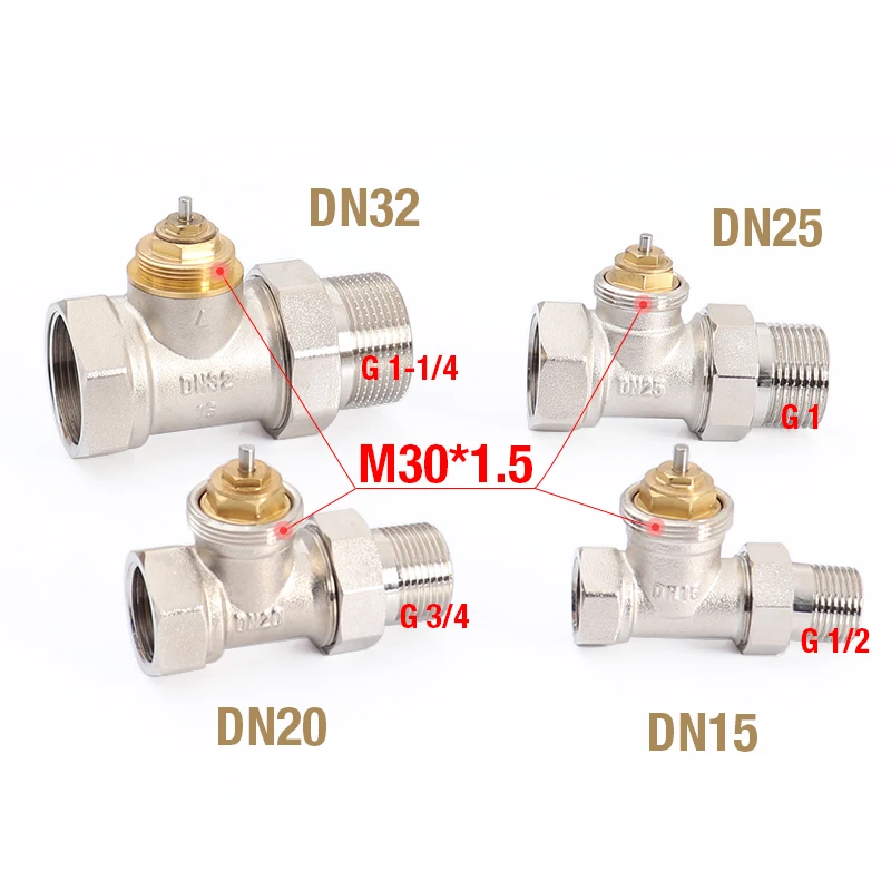 

Brass Straight Radiator Valve Without Thermostatic Head for HVAC System DN15 DN20 DN25 DN32 Temperature Controller Valve