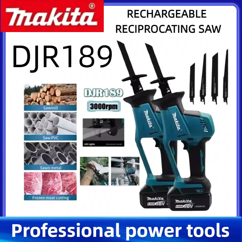 

Makita 18V Cordless Brushless Reciprocating Saw DJR189 Rechargeable Power Tool for Multi-material Cutting Applications