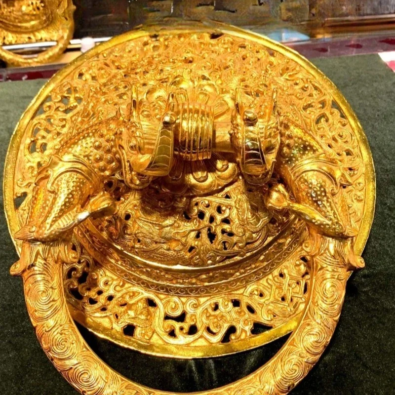 Traditional wooden door handles, Buddhist hall door rings, Shuanglong palace door rings, ethnic characteristics, faucet b