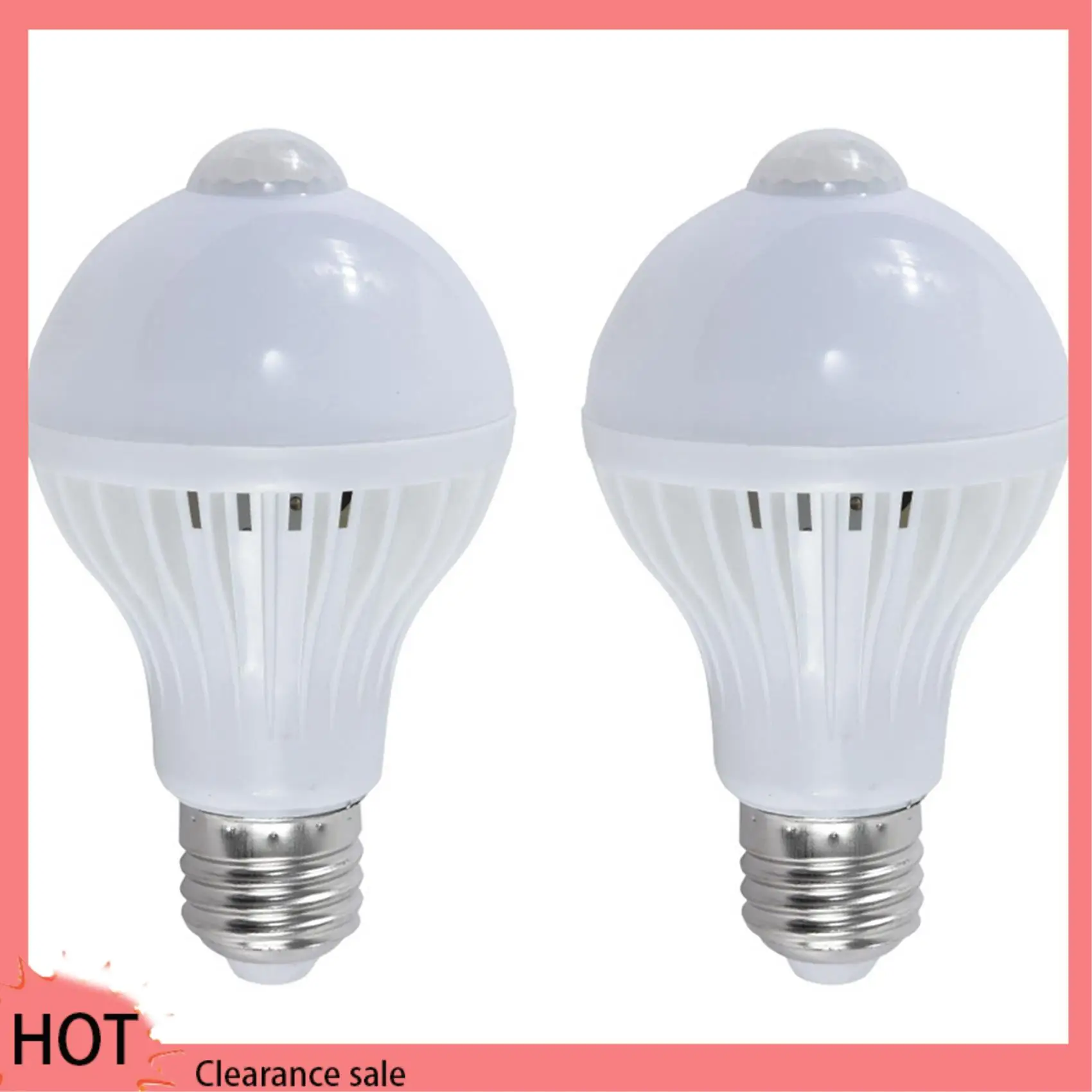 A88Z 2X Motion Sensor Bulb Human Body Infrared Induction LED Light Bulbs Automatically Activated Light For Porches (5W)