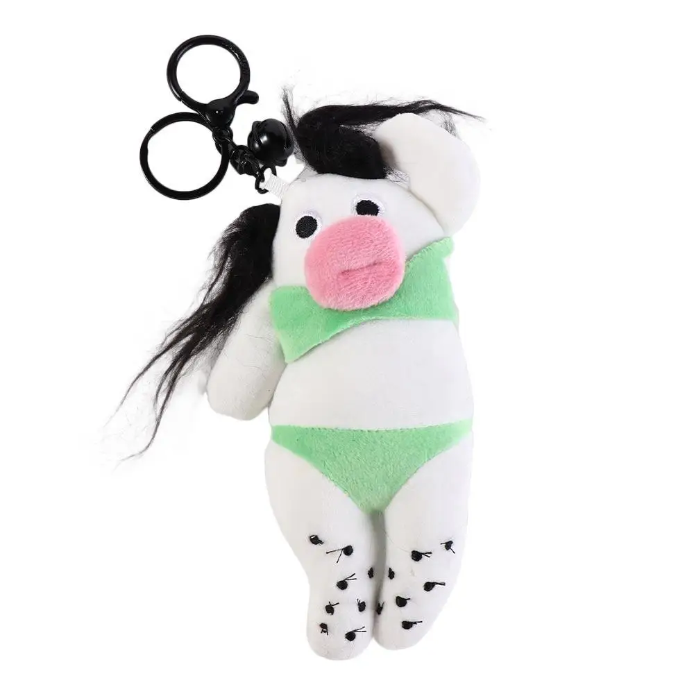 Sac suspendu PP coton saucisse bouche porte-clés en peluche doux grands yeux tissu porte-clés nouveauté dessin animé moche pendentif unisexe