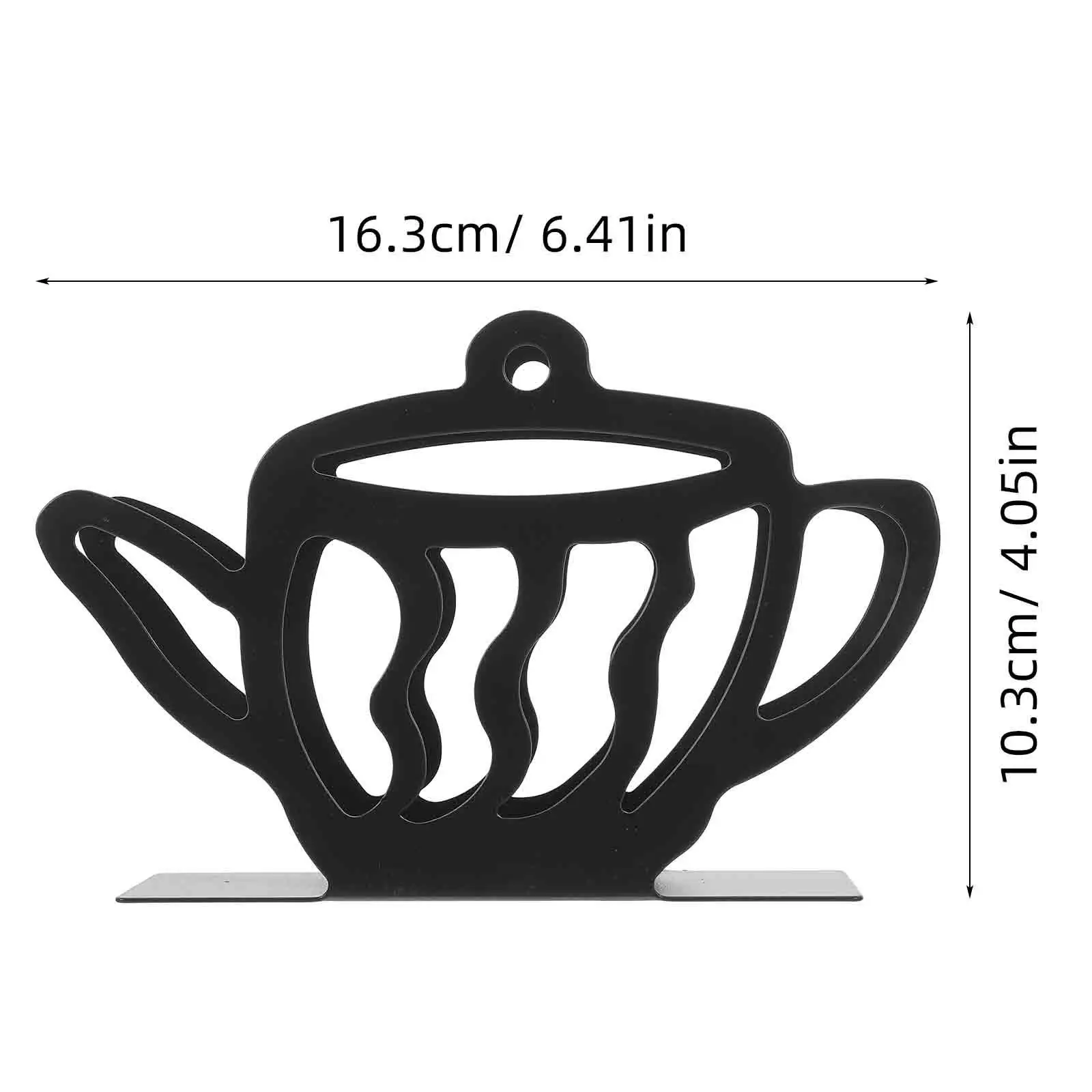 Black Iron Teapot Napkin Holder Decorative Paper Tissue Dispenser Kitchen Dining Table Organizer Upright Metal Napkin Holder - view 3