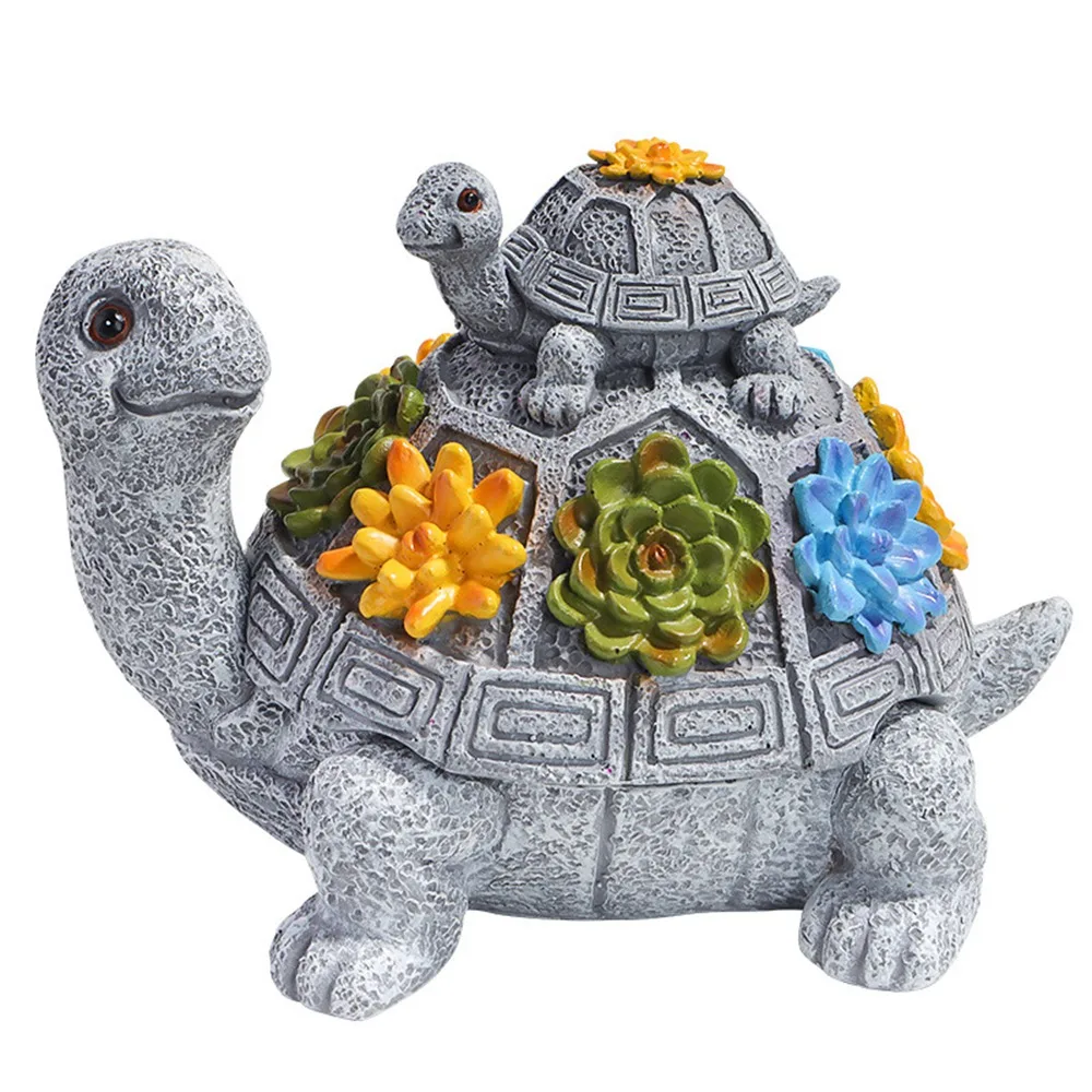 

Resin succulent mother and son turtle ashtray with creative lid anti fly ash Animals Simple Craft Living Room Office TV Cabinet