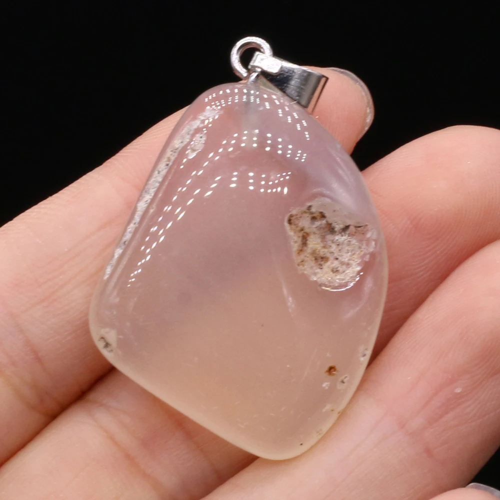 Natural Semi-precious Stone Pendant Irregular Cherry Blossom Agate for DIY Jewelry Making Necklace Size15x20-18x25
