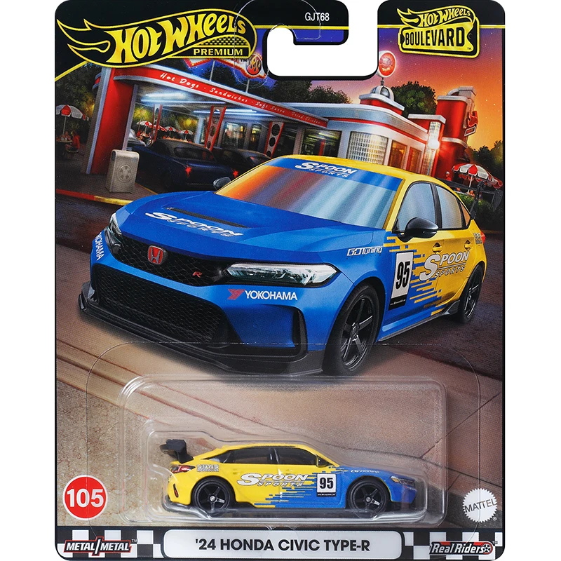 Mattel heiße Räder Premium Auto Boulevard Spielzeug Jungen Honda Civic Typ R Druckguss Fahrzeuge Modelle Sammlung Geburtstags geschenk