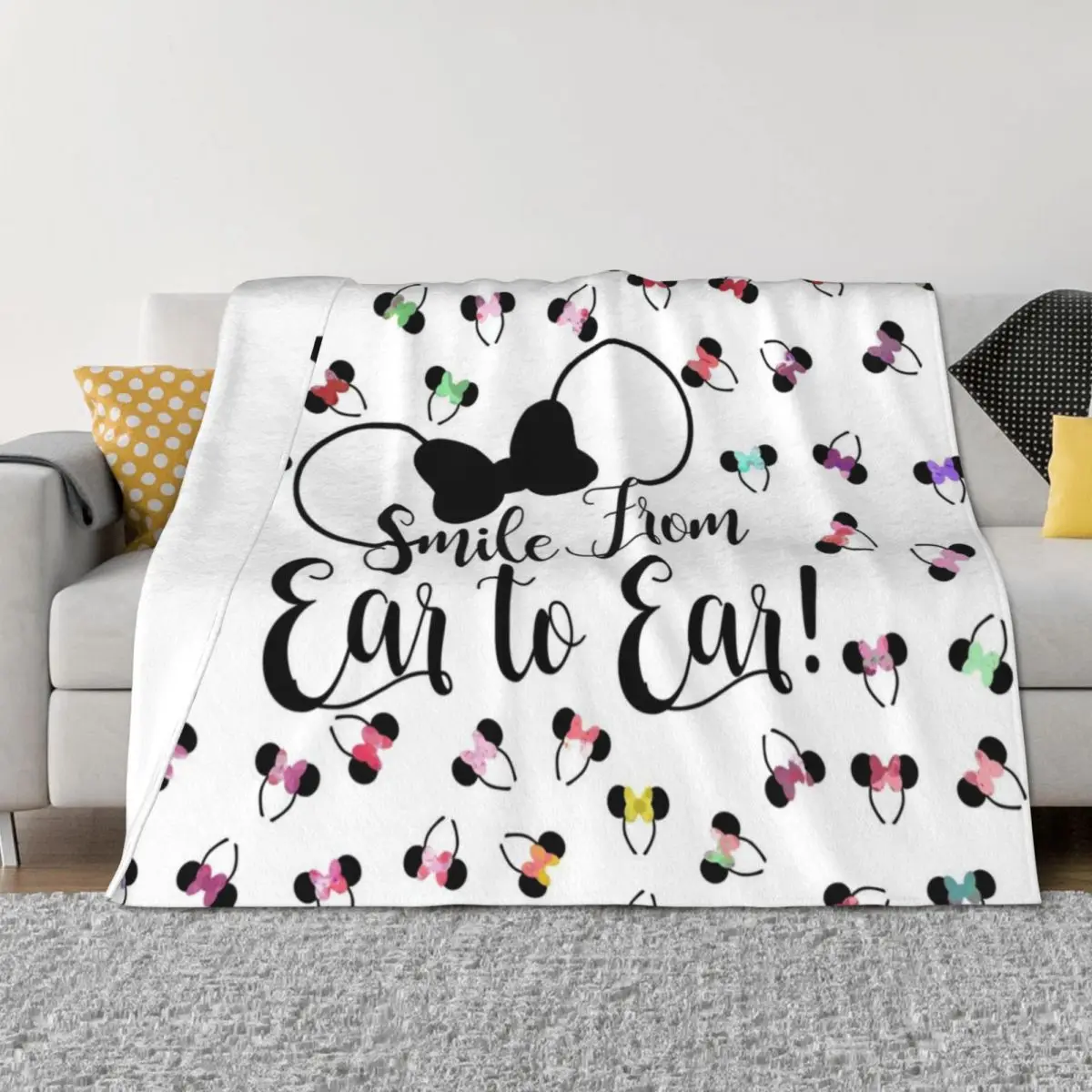 

Smile from ear to ear - bow ears Throw Blanket Luxury St Soft Big Polar Blankets