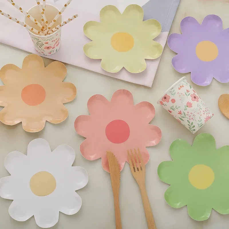 

Birthday Party Decorations Daisy Picnic Tableware Outdoor Camping Flower Plate Birthday Party Holiday Party Cake Plate