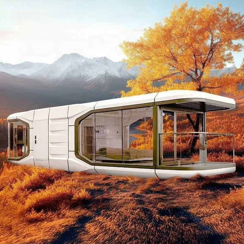 Rooms Mobile Villa Prefabricated Elegant Camping Travel Vacation Small House Prefabricated Villa Space Cabin