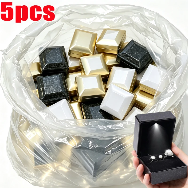 1-5pcs LED High-end Jewelry Box with Lights Storage for High-end Rings Pendants Proposal Gifts Gift Packaging Boxes