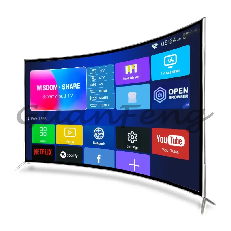 Android Smart TV 50 60 65 70 75 80 Inch 2K 4K Smart TV 55 Inch Curve Television