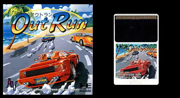 16 بت محرك الكمبيوتر HU-CARD: OUT RUN (الإصدار الياباني!!)