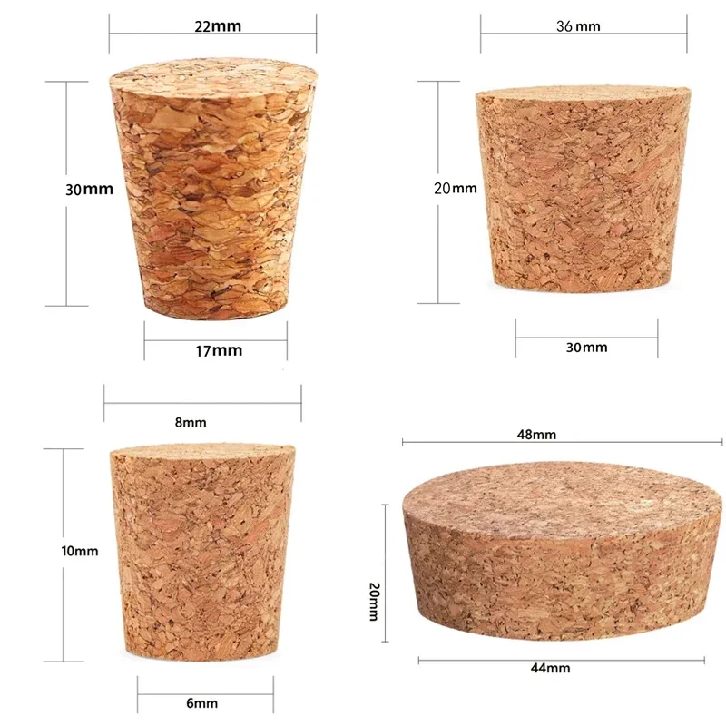 

5/10 Pcs Cork Stopper Wooden Lid Multiple Sizes Titer/Wine Bottle/Kettle/Pudding Container Cork Stopper