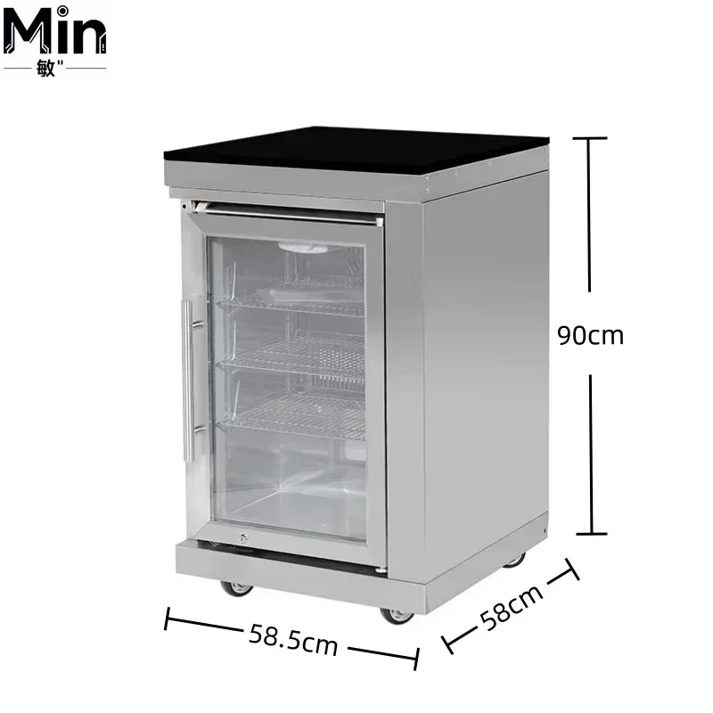 Modular Outdoor Kitchen Cabinets Kits with BBQ Grill Drawers Sink Accessories for Backyard Patio Summer BBQ