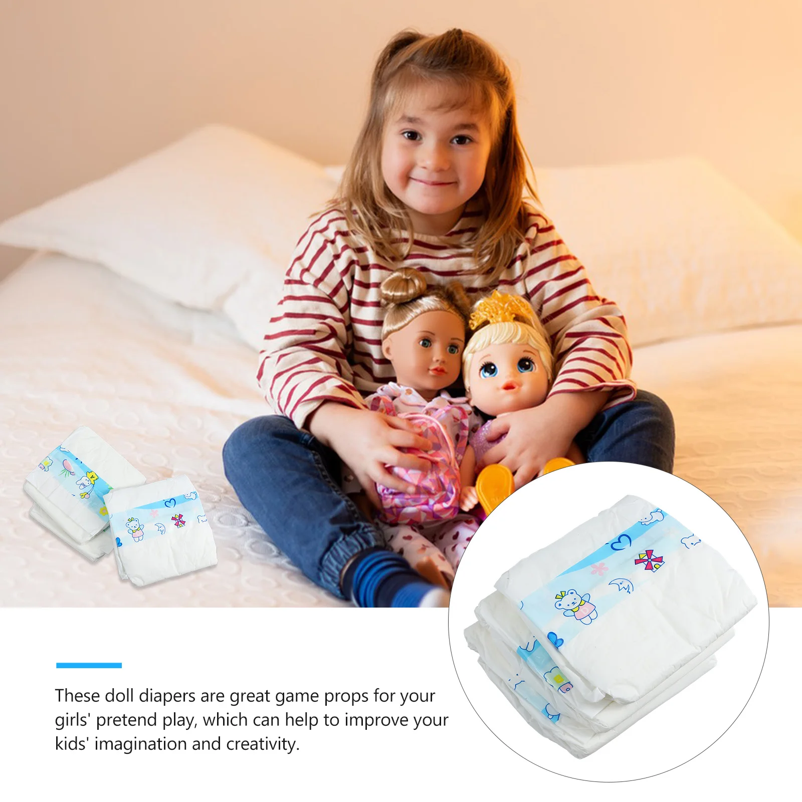 

3pcs Diapers Nappies Simulation Diapers Pretend Play Accessories Decorative Nappies For Kids Birthday Gift Play House Props