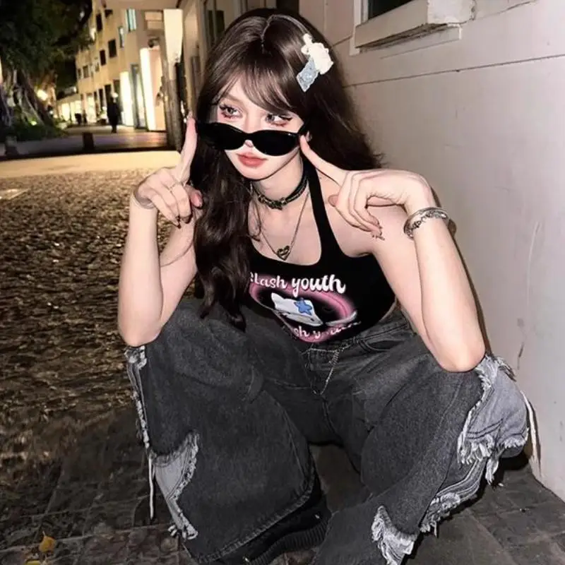 Nuovo Sanrio Hello Kitty Canotte da donna Y2K Estate Casual Puro cotone Versione coreana Hip Hop Ragazza carina Puro desiderio Regali sottili