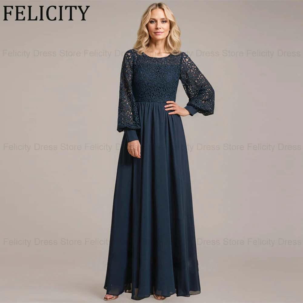 

FELICITY шифоновое элегантное платье для матери невесты по индивидуальному заказу 2022, трапециевидное кружевное длинное платье длиной до пола, свадебные платья для гостей