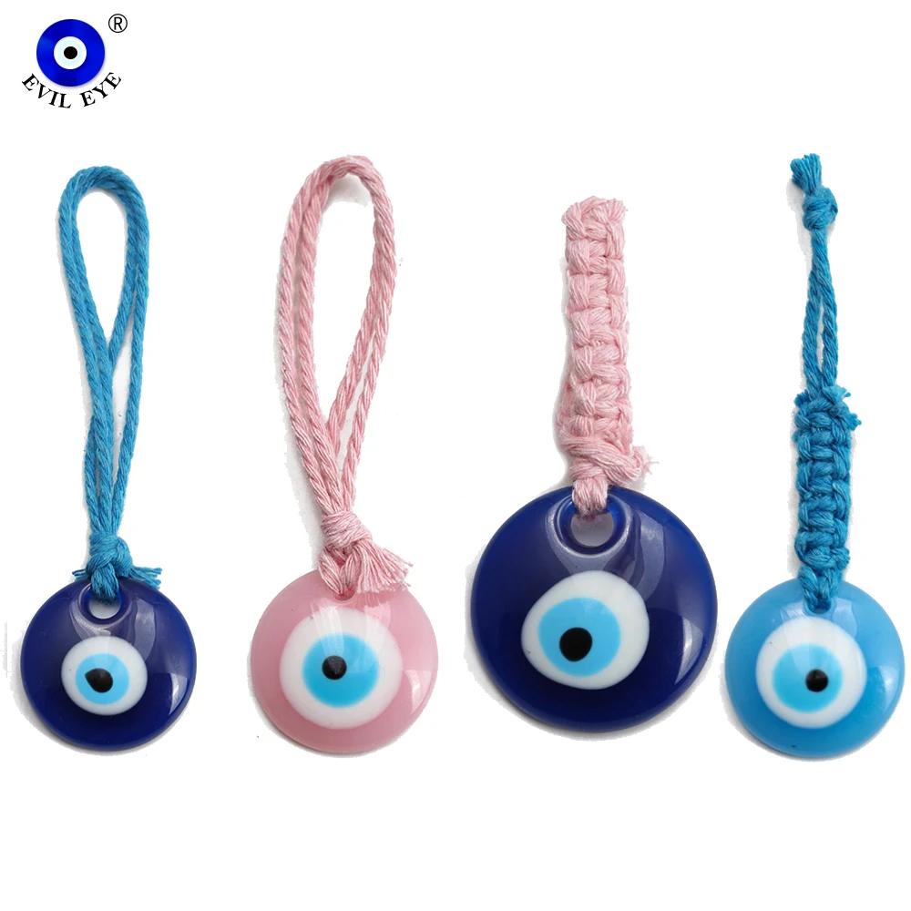 EVIL EYE Drip Oil Turkish Evil Eye Pendant Keychain Wall Hanging Rope key Chain Holder Car keyring for Women Men Jewelry BE1150