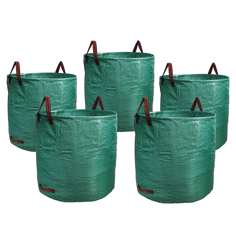 5Pack 72 Gallons Garden Waste Bag With Handles,Lawn Pool Heavy Duty Waste Bag For Loading Leaf,Yard Waste(H30in X D26in) Durable