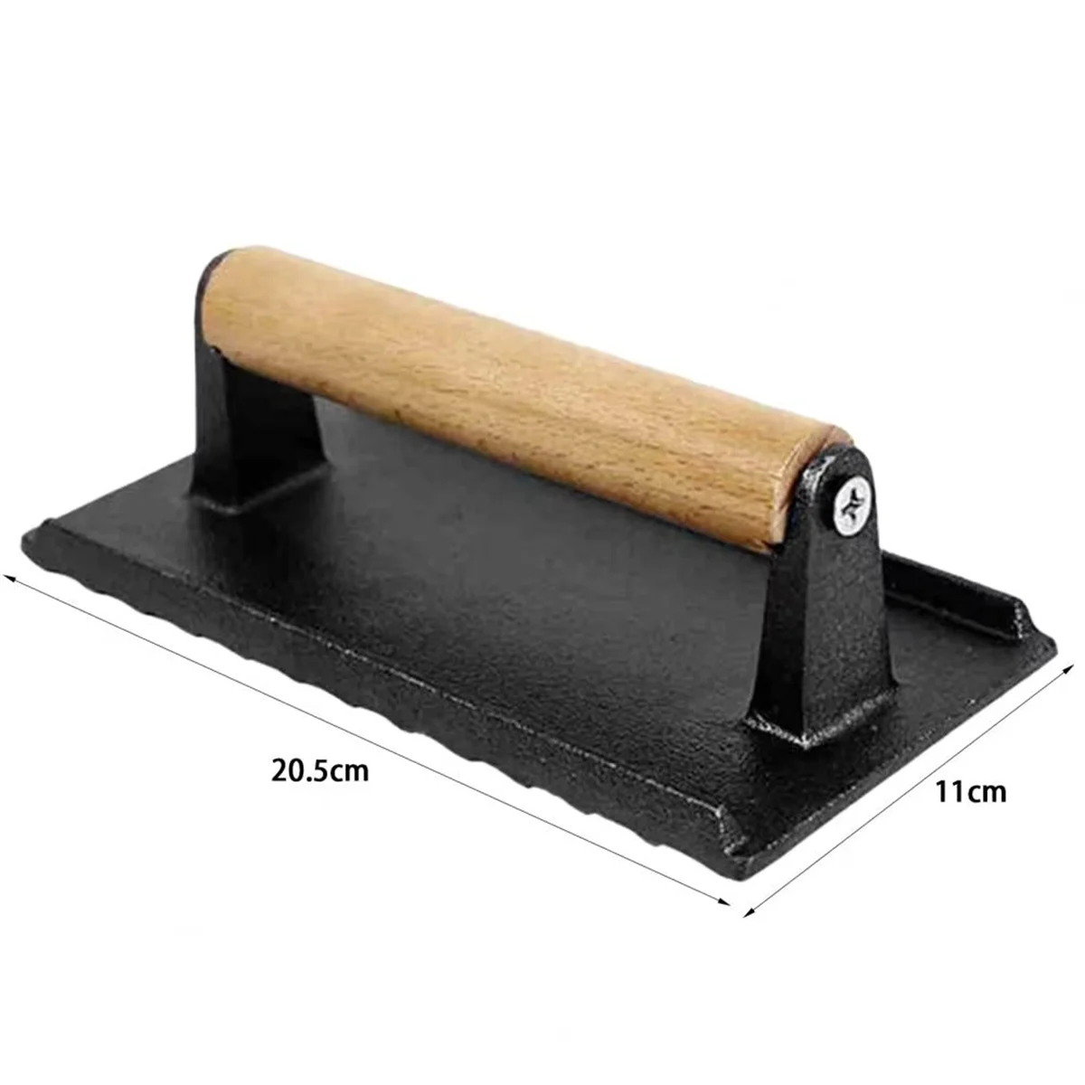 N38R_Meat Press for Grilling Cast with Wooden Handle