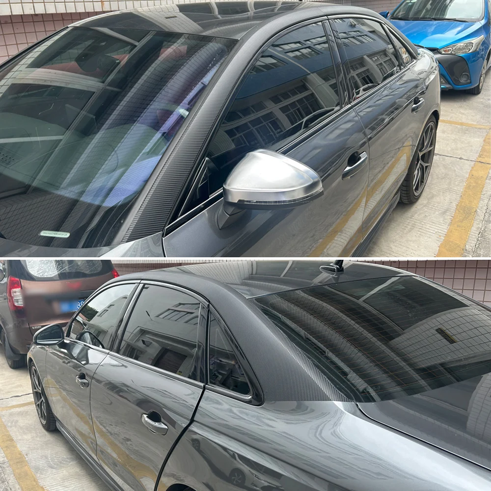 Für Audi A4 S4 B9 2017-2025 Limousine Fenster-Chrom-Abdeckung Blackout ABC-Säulen Hochglanz-Schwarz-Aufkleber – Detail 10