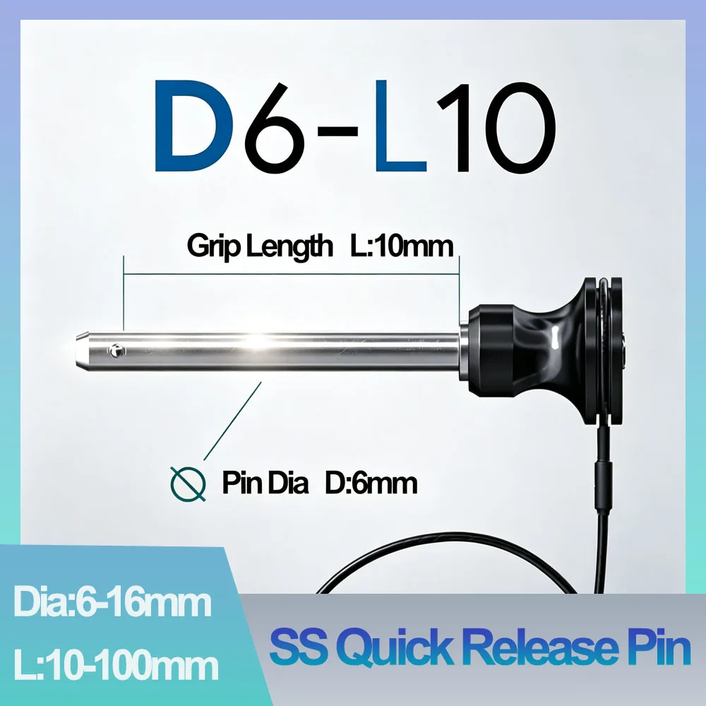 Stainless Steel Ball Lock Quick Release Pin Push Button Retaining Pin with Lanyard for Line Array Stage Speaker