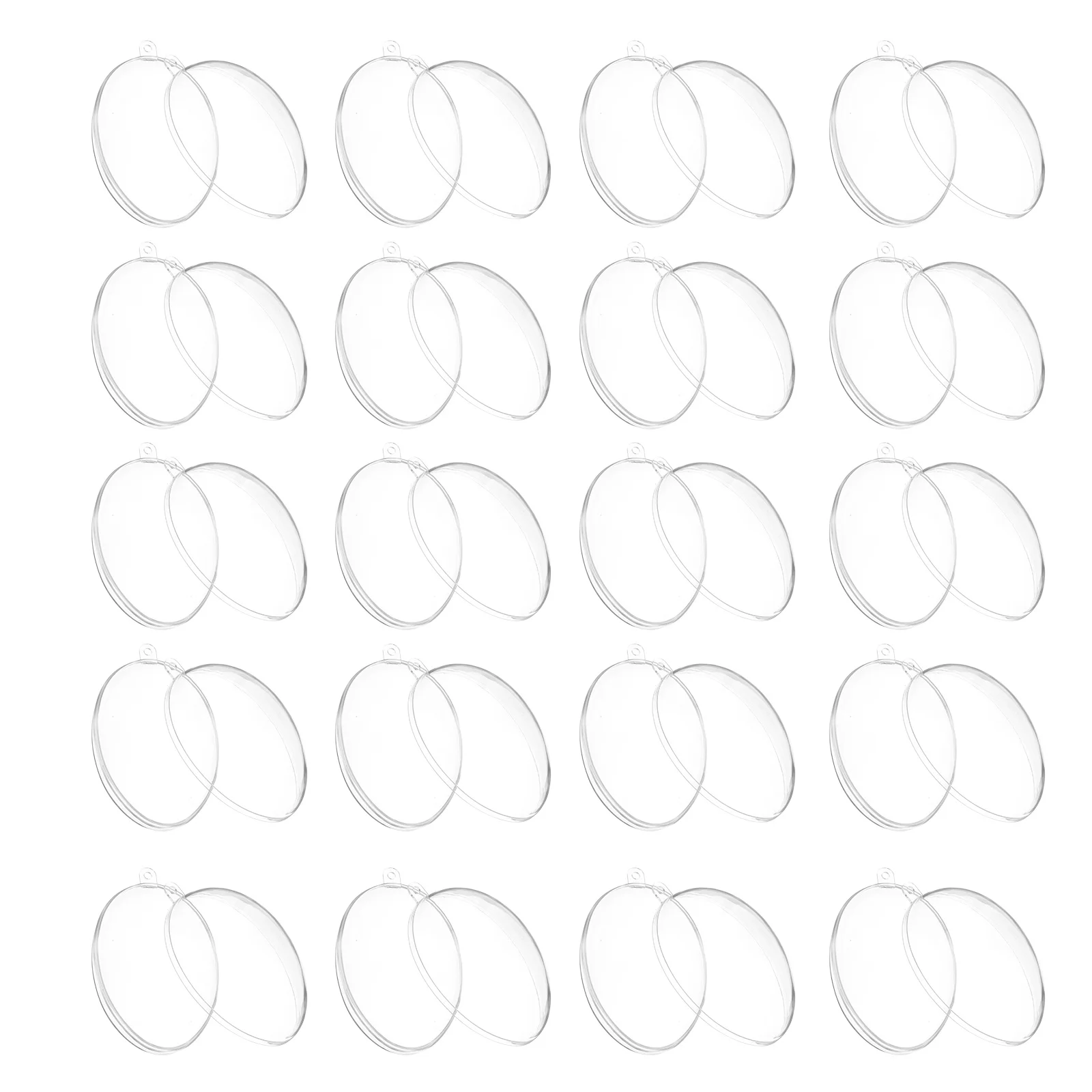 

12Pcs Clear Plastic Egg Shaped Ornament Balls Fillable Holiday Pendant Decoration for Xmas Birthday DIY Wedding Favors Candy
