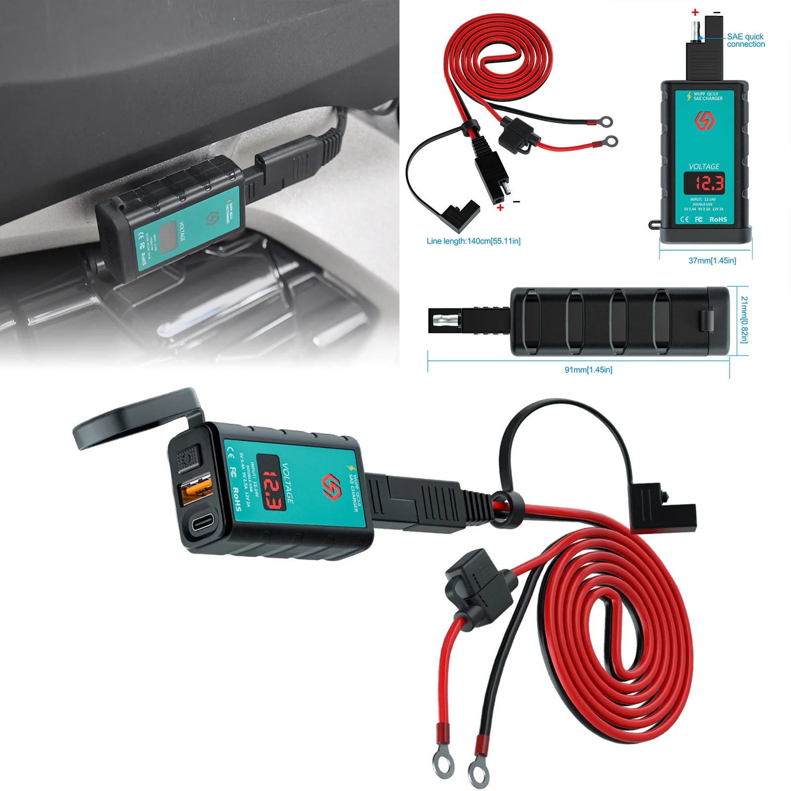Panical For Honda Goldwing GL1800 F6B 2018-2025 Non-destructive Installation Phone Battery Charger Dual USB Accessory Socket
