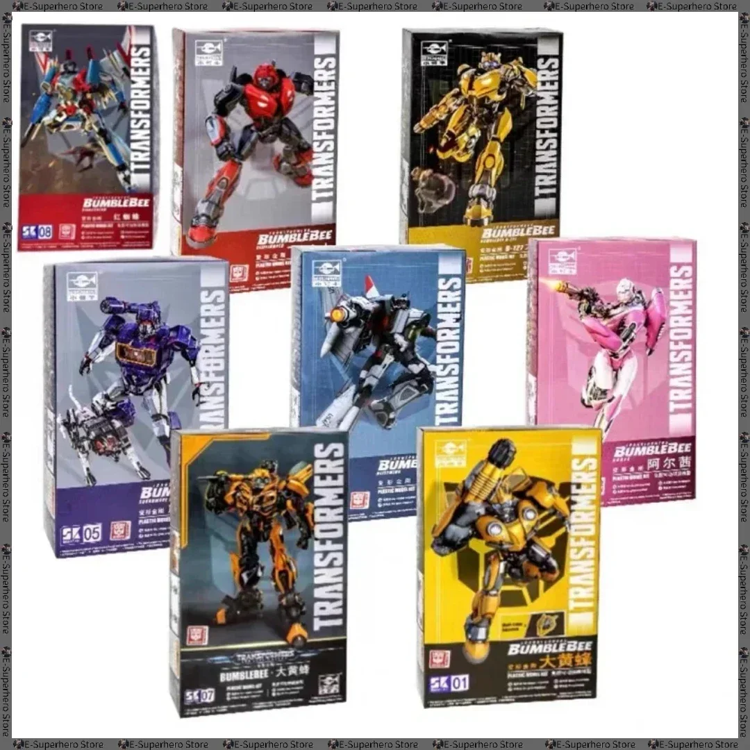 In Stock 9cm Transformers Movie Bumblebee Blitzwing Bee Plastic Model Kit Assembled Doll Small Hand Action Collection Gift