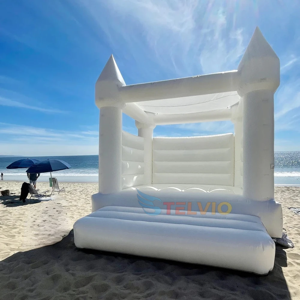 Commercial Grade Inflatable White Wedding Jumper Inflatable Bouncy Castle Moonwalk Bounce House Bridal Bounce House White