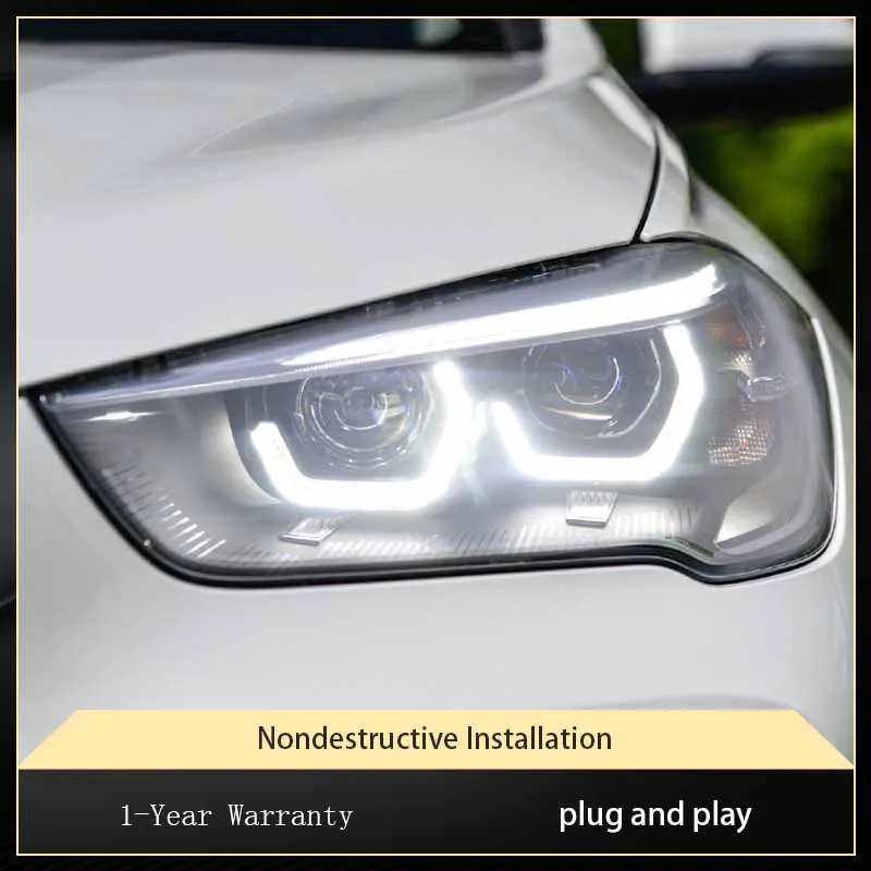Car Headlight For BMW X1 F48 F49 2016 2017 2018 2019 Laser Lens Lights Upgrade LED DRL Turn Signal Light Automotive Accessories