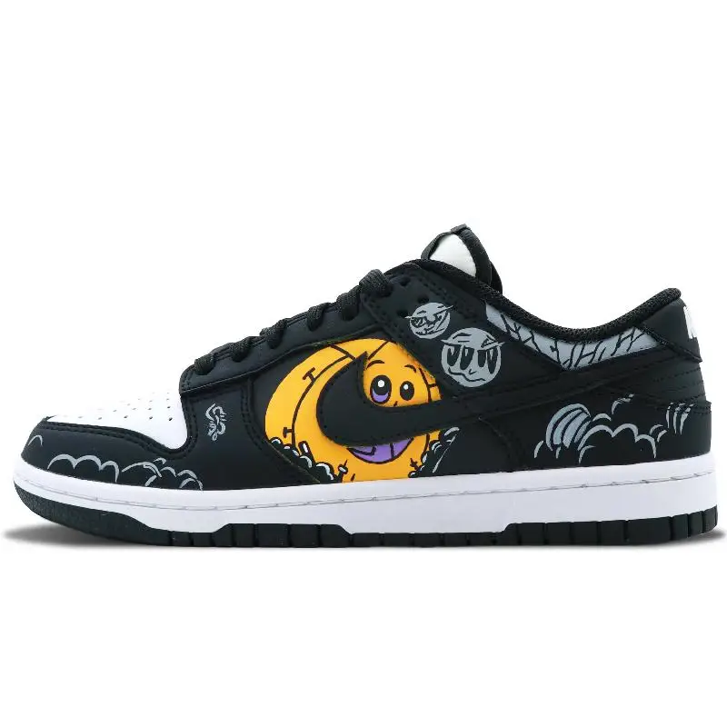 

[Custom Halloween Pumpkin]Nike Dunk Low Thermal Coverage Low Top Skateboard Shoes GS Black Yellow