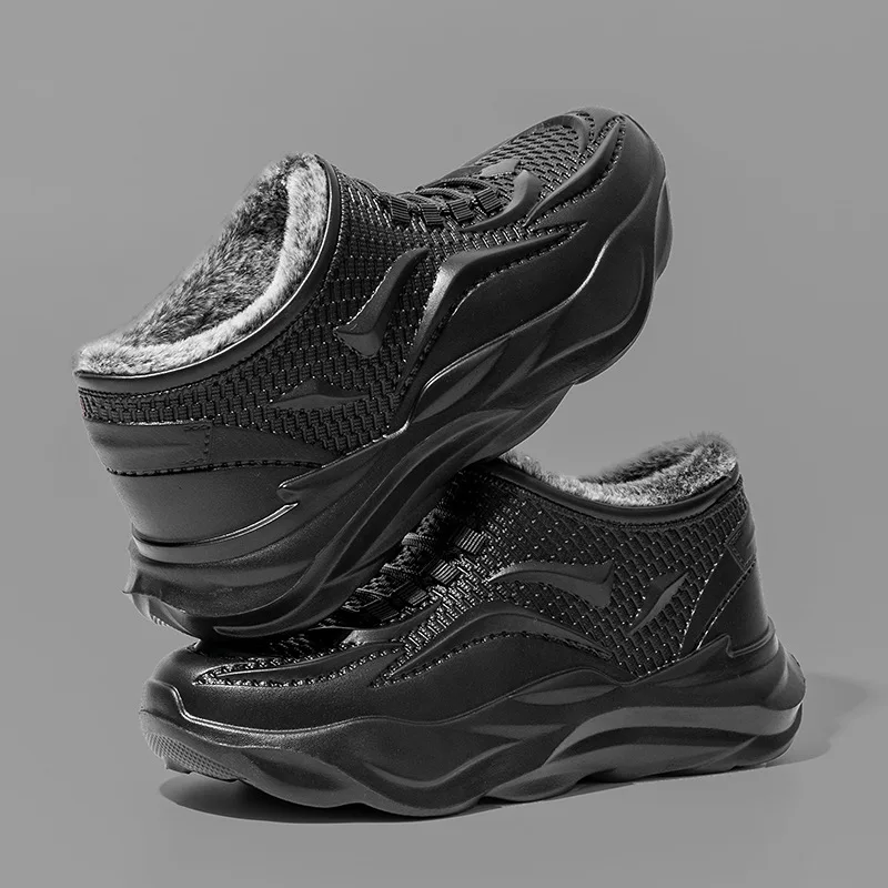 أحذية الثلوج الرجالية لشتاء 2025 مع أحذية المياه العازلة القطيفة وأحذية المطر والأحذية القطنية