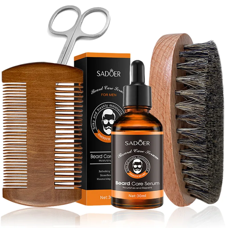 conjunto-de-cuidados-com-a-barba-masculina-4-pecas-oleo-para-barba-hidrata-a-pele-torna-a-barba-espessa-e-elastica-escova-para-barba-pente-para-barba-tesoura